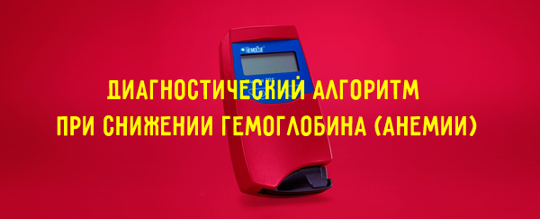 Диагностический алгоритм при снижении гемоглобина (анемии) Диагностический алгоритм при снижении гемоглобина (анемии)